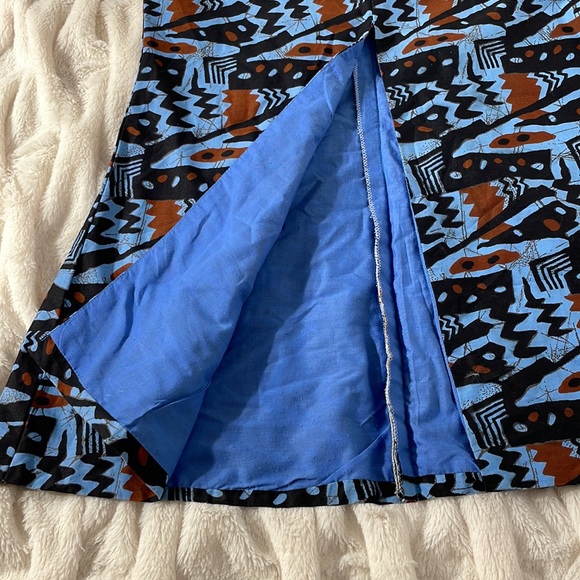 Hand crafted Handmade Jean Dubuffet Inspired Vintage Mermaid Midi Skirt - Picture 2 of 9